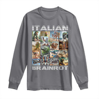 Funny Italian Brainrot Meme Art Long Sleeve Shirt Surreal Humor Pop Culture Collage