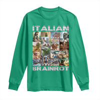 Funny Italian Brainrot Meme Art Long Sleeve Shirt Surreal Humor Pop Culture Collage