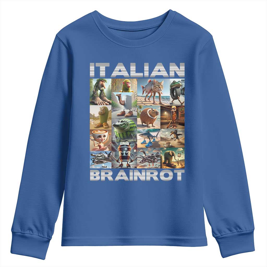 Funny Italian Brainrot Meme Art Youth Sweatshirt Surreal Humor Pop Culture Collage