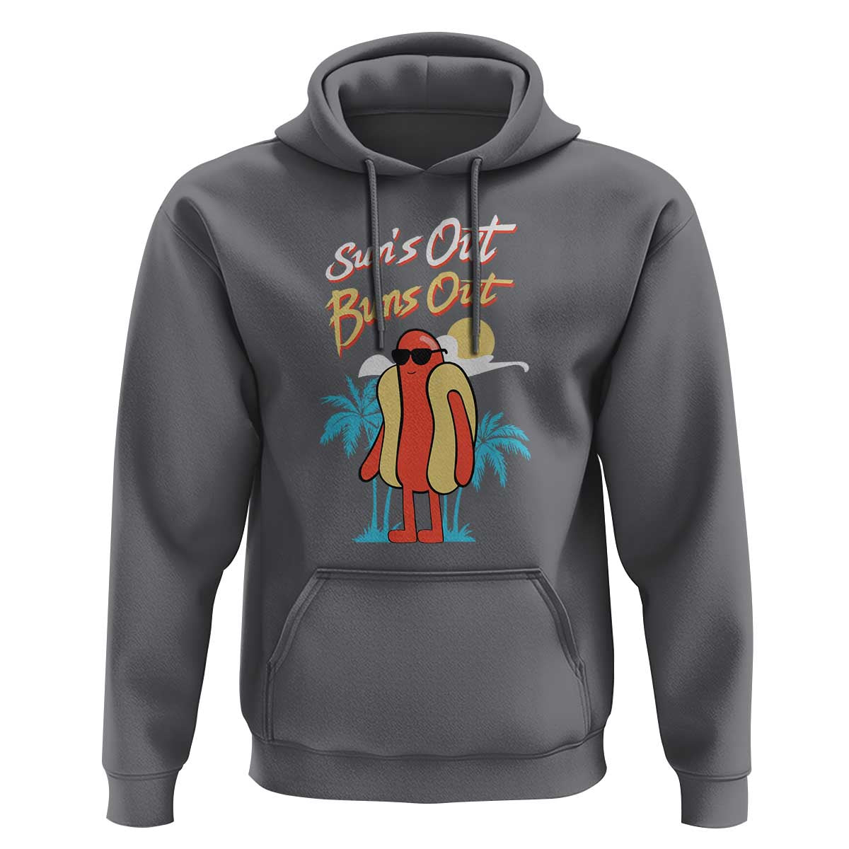 Summer Vibe Hoodie Sun's Out Buns Out Funny Hotdog BBQ Party - Wonder Print Shop