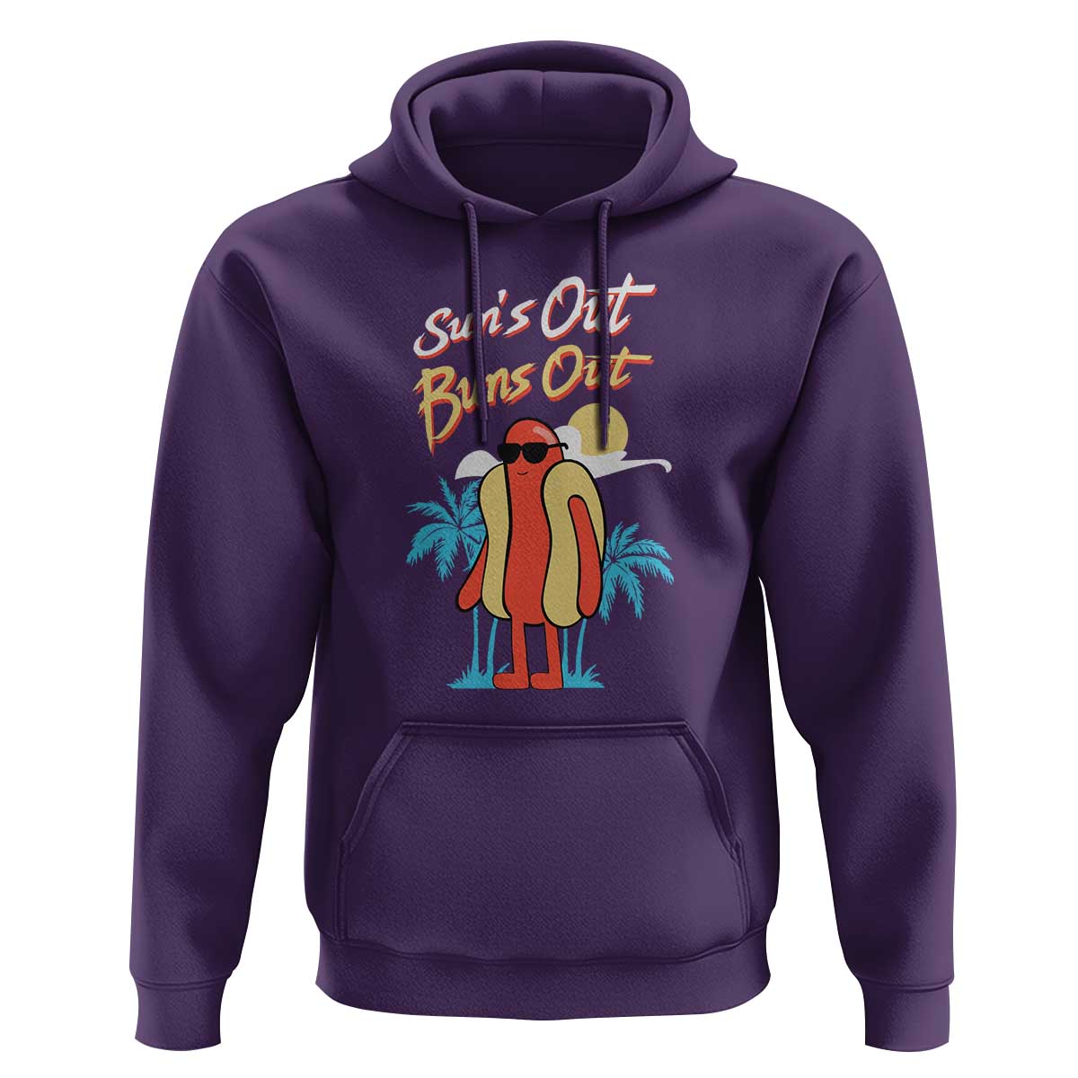 Summer Vibe Hoodie Sun's Out Buns Out Funny Hotdog BBQ Party - Wonder Print Shop