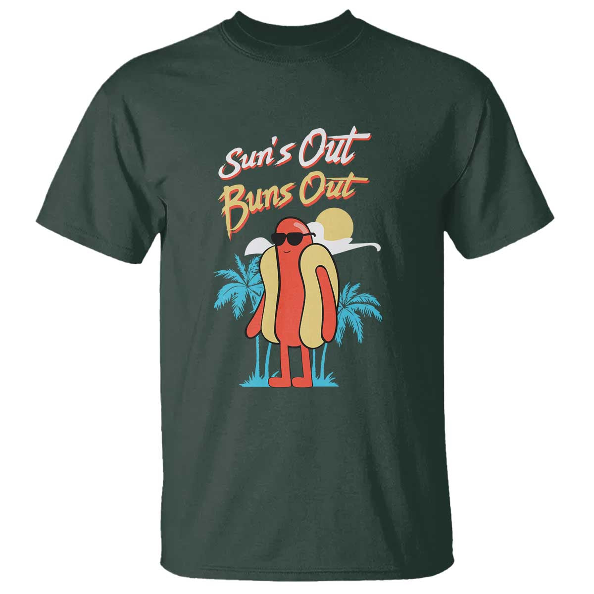 Summer Vibe T Shirt Sun's Out Buns Out Funny Hotdog BBQ Party - Wonder Print Shop