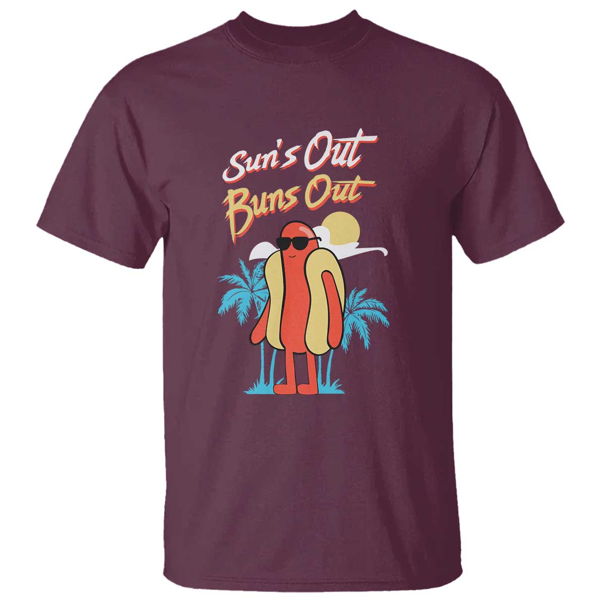 Summer Vibe T Shirt Sun's Out Buns Out Funny Hotdog BBQ Party - Wonder Print Shop