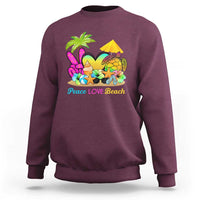 Tropical Summer Vibe Sweatshirt Peace Love Beach - Wonder Print Shop