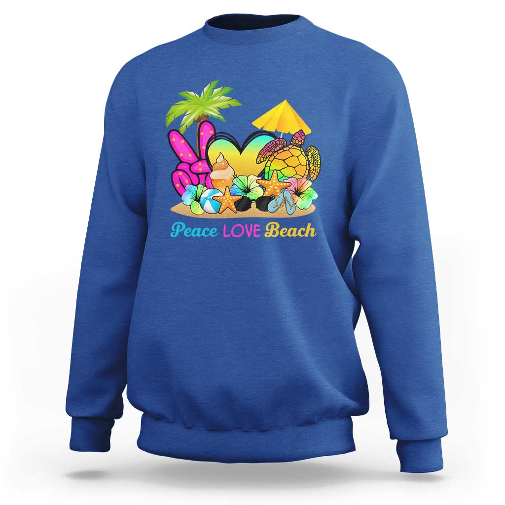 Tropical Summer Vibe Sweatshirt Peace Love Beach - Wonder Print Shop