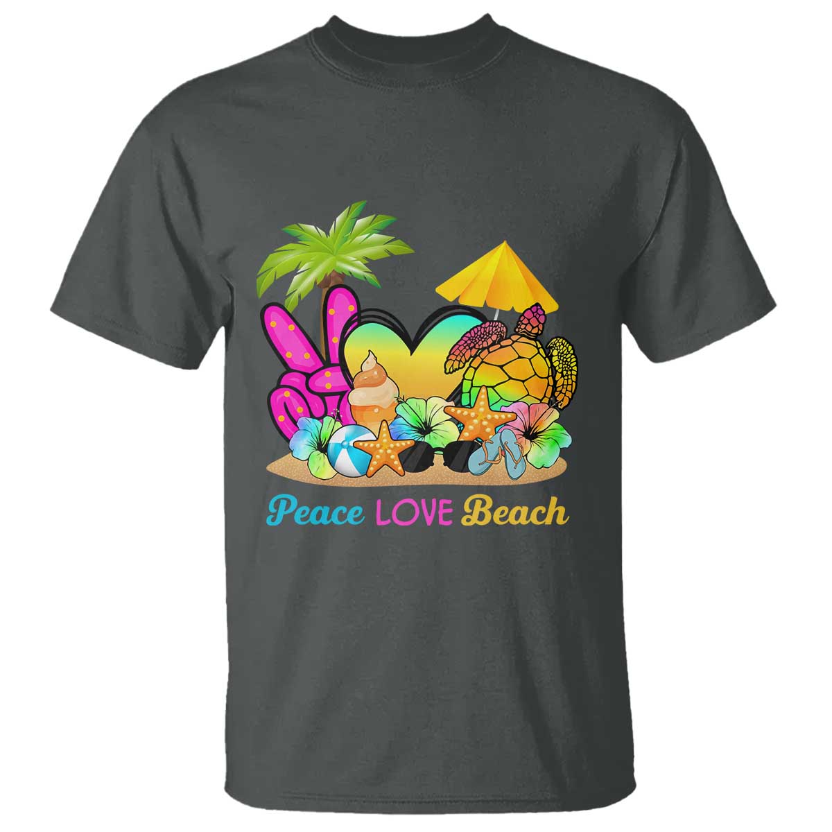 Tropical Summer Vibe T Shirt Peace Love Beach - Wonder Print Shop