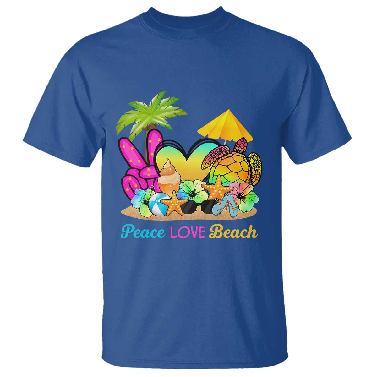 Tropical Summer Vibe T Shirt Peace Love Beach - Wonder Print Shop