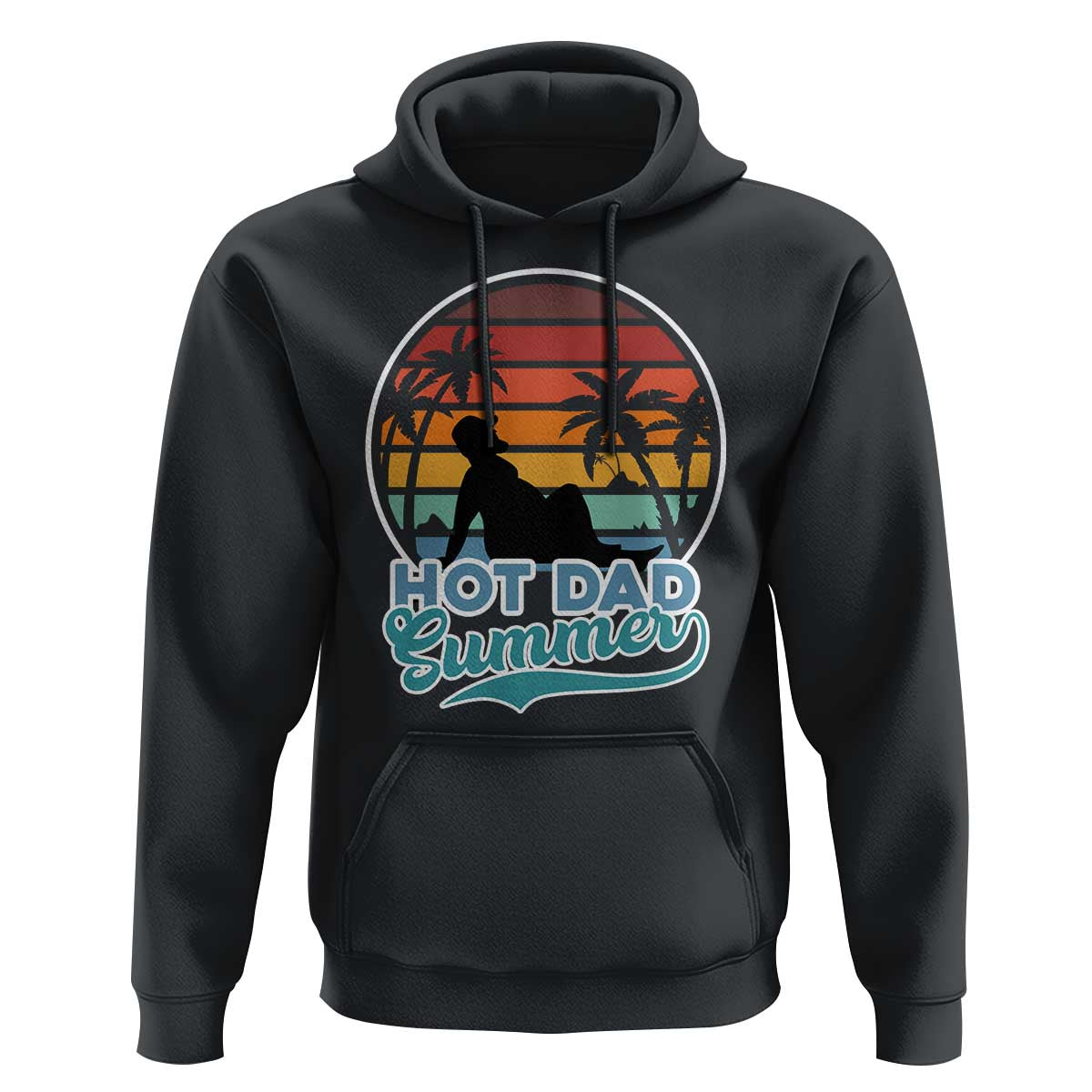 Summer Dad Bod Hoodie Funny Hot Dad Summer Retro Sunset - Wonder Print Shop