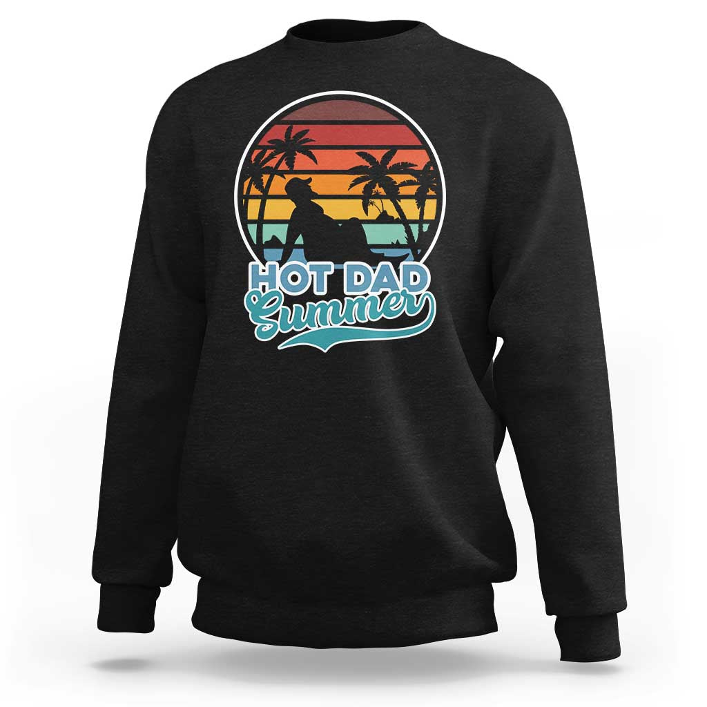 Summer Dad Bod Sweatshirt Funny Hot Dad Summer Retro Sunset - Wonder Print Shop