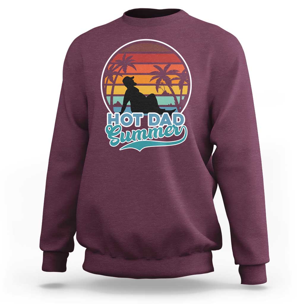 Summer Dad Bod Sweatshirt Funny Hot Dad Summer Retro Sunset - Wonder Print Shop