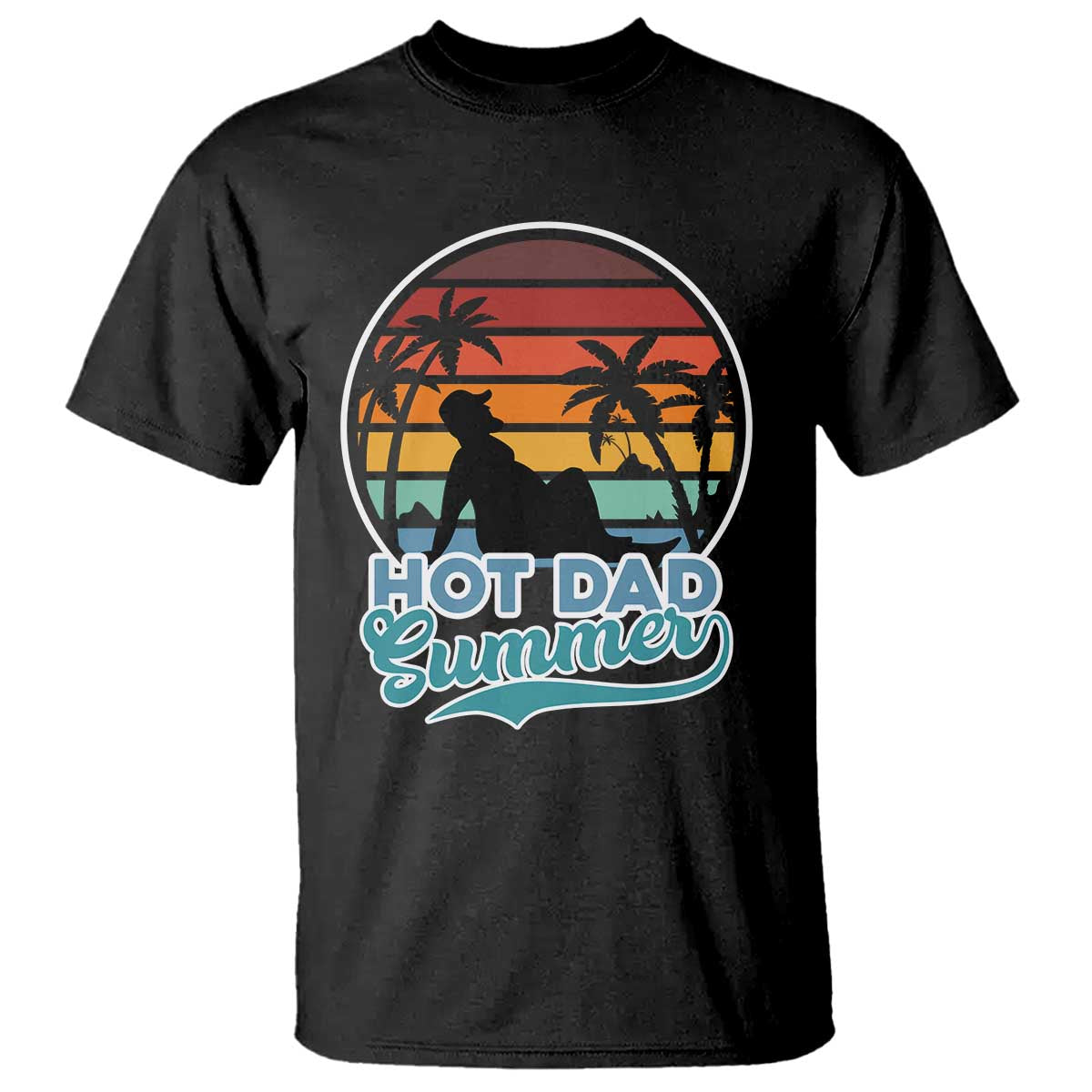 Summer Dad Bod T Shirt Funny Hot Dad Summer Retro Sunset - Wonder Print Shop