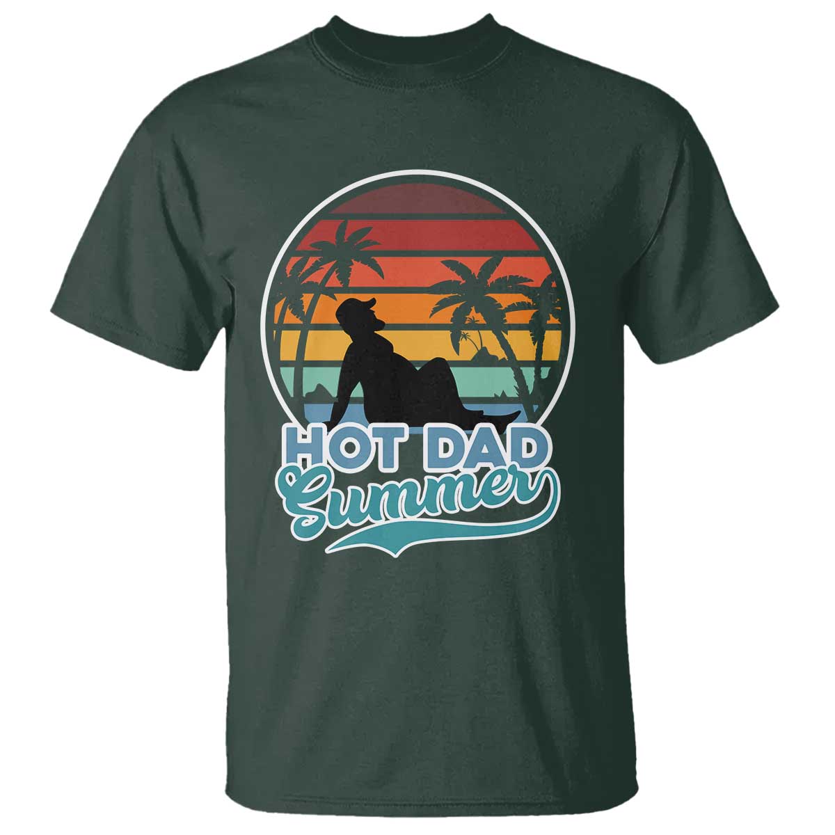 Summer Dad Bod T Shirt Funny Hot Dad Summer Retro Sunset - Wonder Print Shop