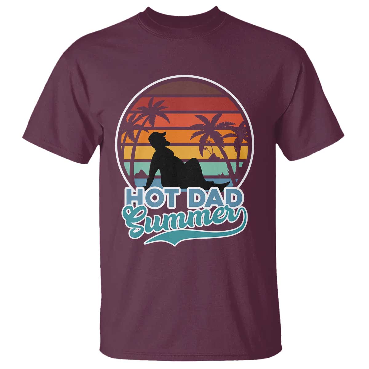 Summer Dad Bod T Shirt Funny Hot Dad Summer Retro Sunset - Wonder Print Shop