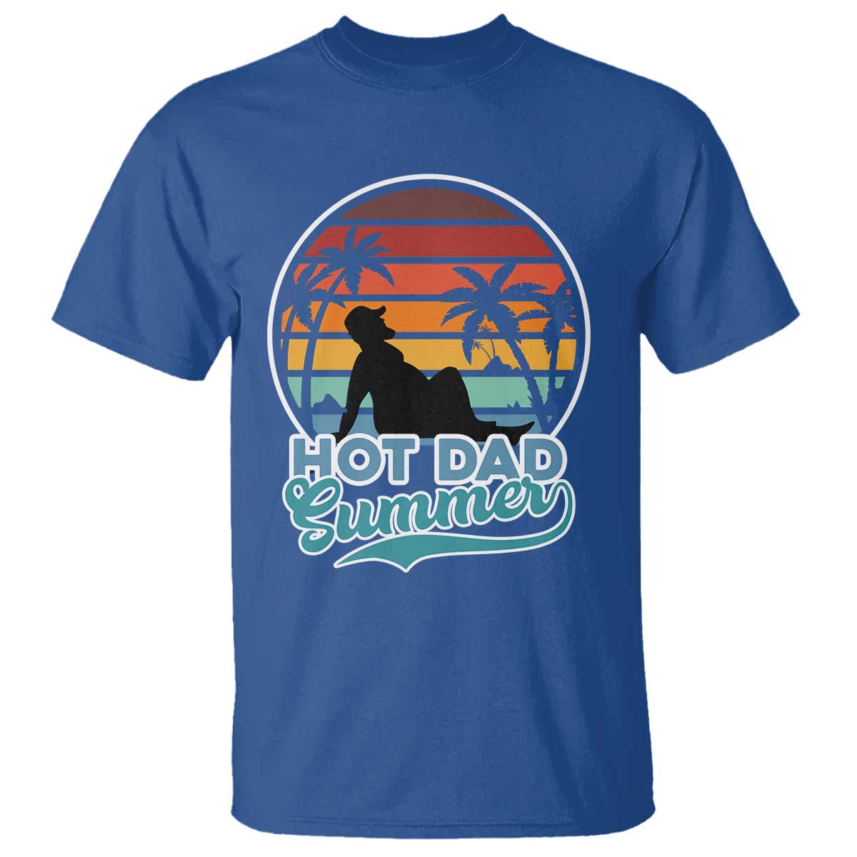 Summer Dad Bod T Shirt Funny Hot Dad Summer Retro Sunset - Wonder Print Shop