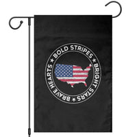 US Pride 4th of July Garden Flag Bold Stripes Bright Stars Brave Hearts American Patriotic
