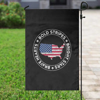 US Pride 4th of July Garden Flag Bold Stripes Bright Stars Brave Hearts American Patriotic