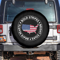 US Pride 4th of July Spare Tire Cover Bold Stripes Bright Stars Brave Hearts American Patriotic