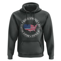 US Pride Hoodie Bold Stripes Bright Stars Brave Hearts American Patriotic - Wonder Print Shop