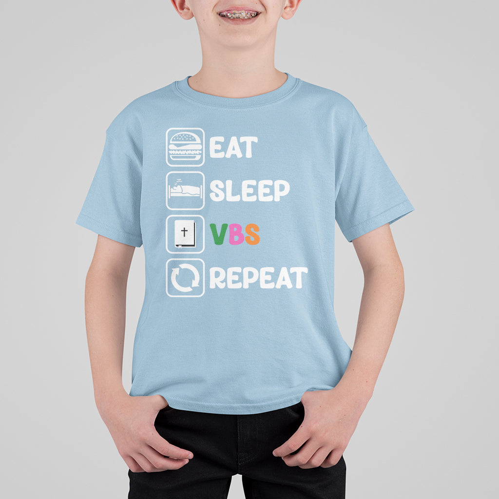 VBS Stellar T Shirt For Kid Eat Sleep VBS Repeat Vacation Bible School VBS Week Kids - Wonder Print Shop