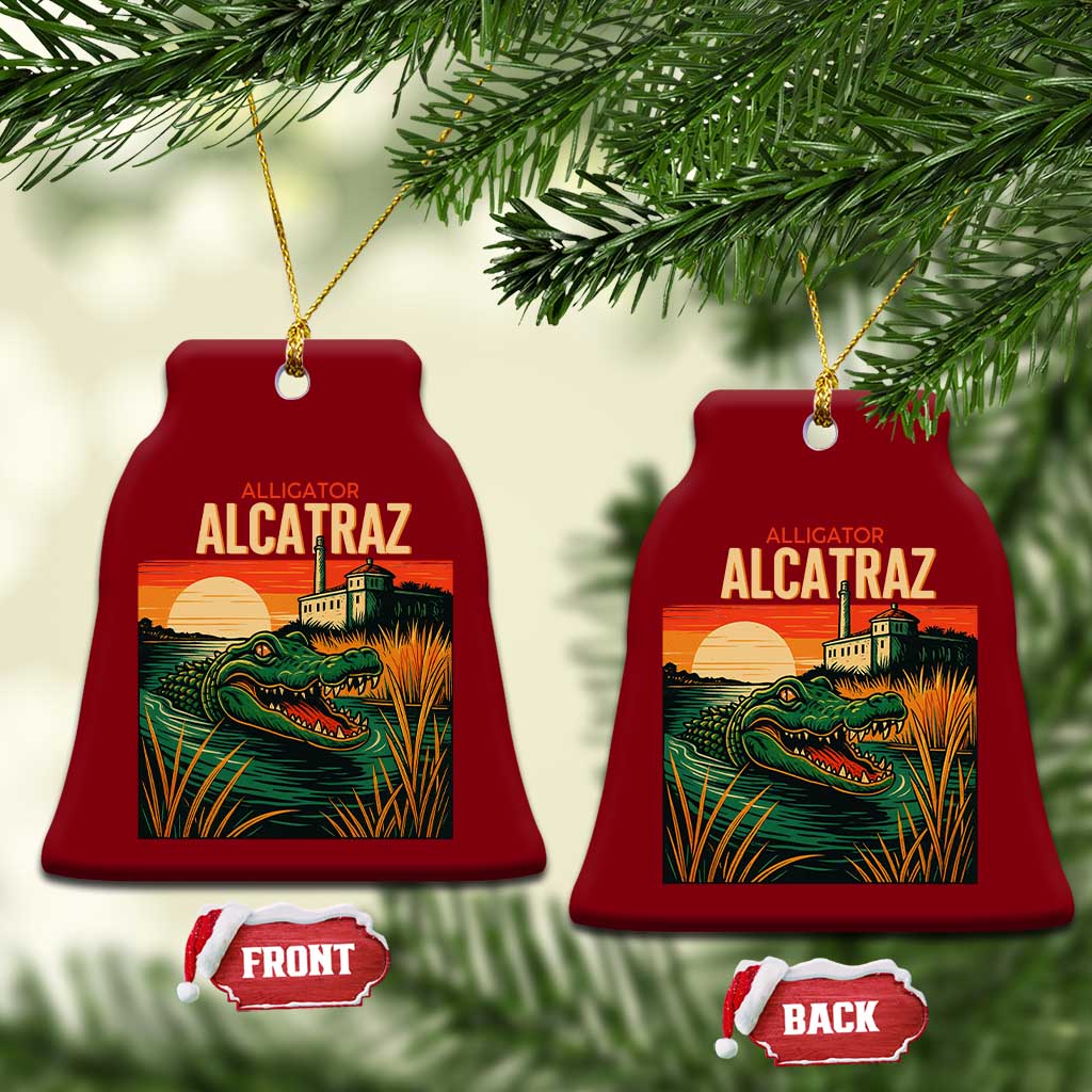 Alligator Alcatraz Ceramic Ornament Retro Florida Swamp Political Prison - Wonder Print Shop