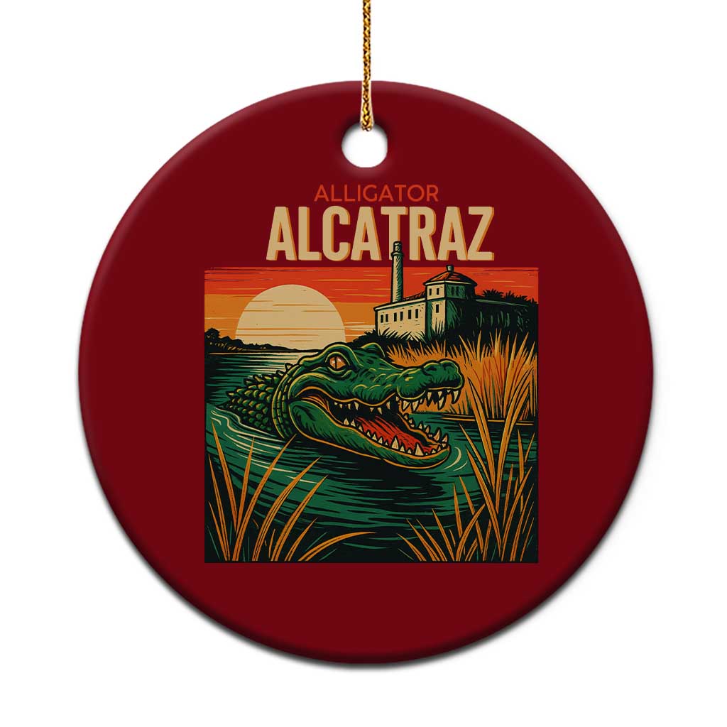 Alligator Alcatraz Ceramic Ornament Retro Florida Swamp Political Prison - Wonder Print Shop