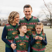 Alligator Alcatraz V-Neck Knit Sweater Vest Retro Florida Swamp Political Prison - Wonder Print Shop