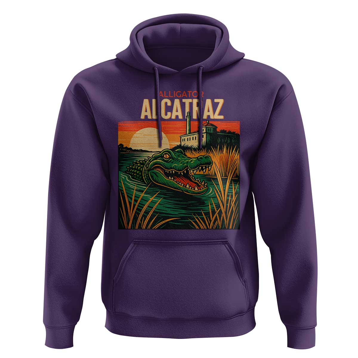 Alligator Alcatraz Hoodie Retro Florida Swamp Political Prison - Wonder Print Shop