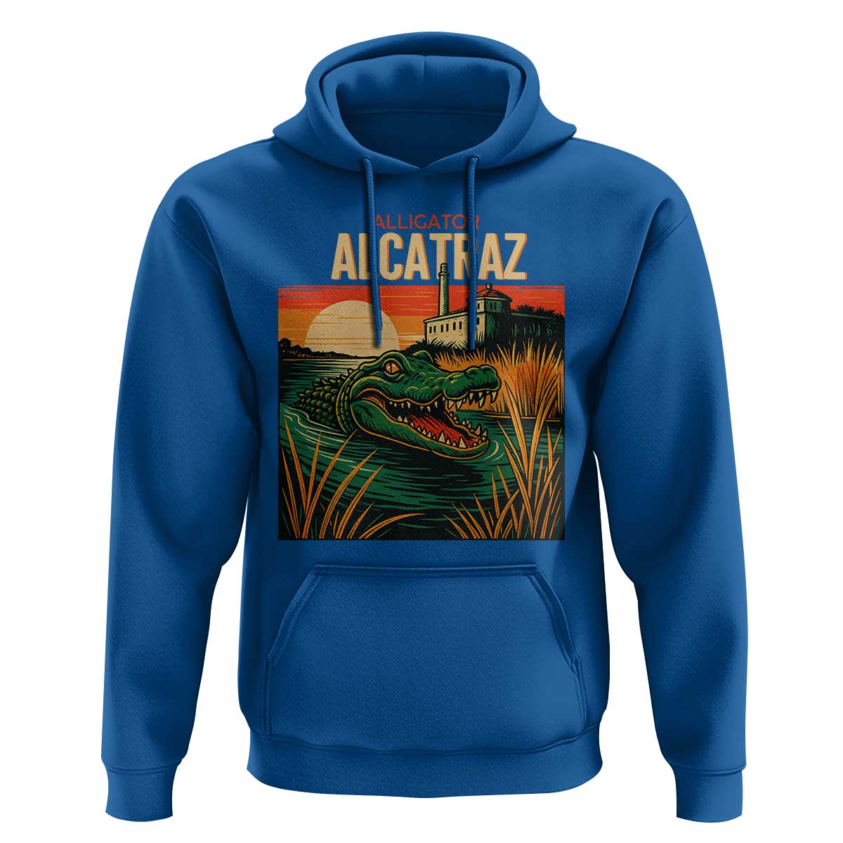 Alligator Alcatraz Hoodie Retro Florida Swamp Political Prison - Wonder Print Shop