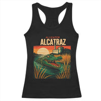 Alligator Alcatraz Racerback Tank Top Retro Florida Swamp Political Prison - Wonder Print Shop