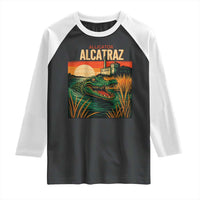 Alligator Alcatraz Raglan Shirt Retro Florida Swamp Political Prison - Wonder Print Shop