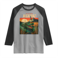 Alligator Alcatraz Raglan Shirt Retro Florida Swamp Political Prison - Wonder Print Shop