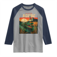 Alligator Alcatraz Raglan Shirt Retro Florida Swamp Political Prison - Wonder Print Shop