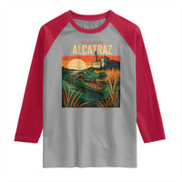 Alligator Alcatraz Raglan Shirt Retro Florida Swamp Political Prison - Wonder Print Shop
