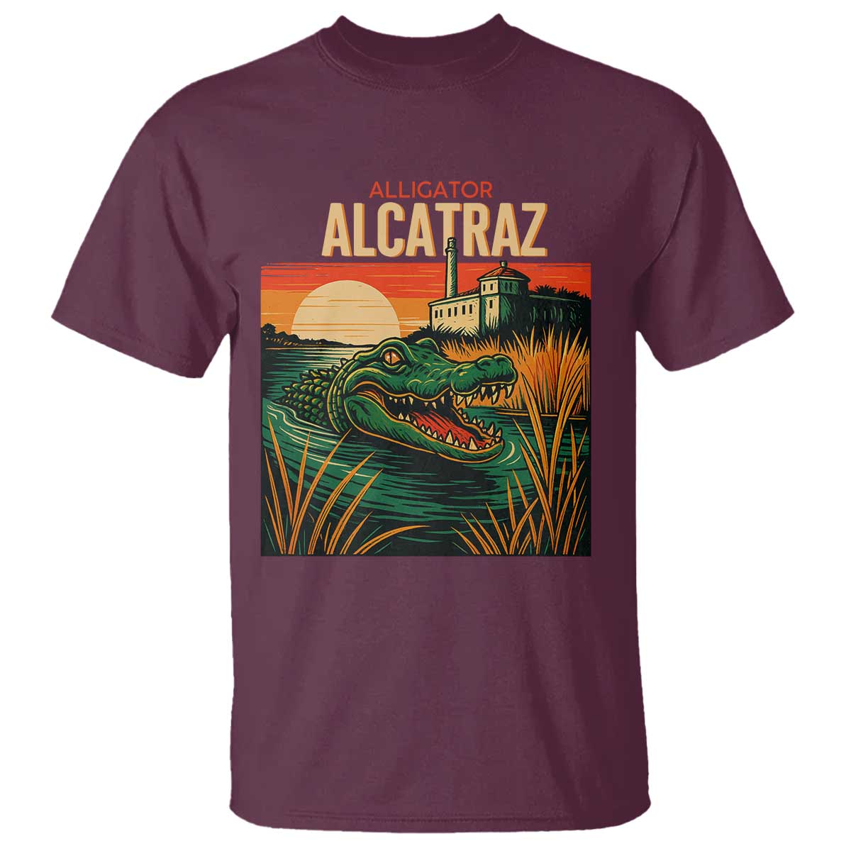 Alligator Alcatraz T Shirt Retro Florida Swamp Political Prison - Wonder Print Shop