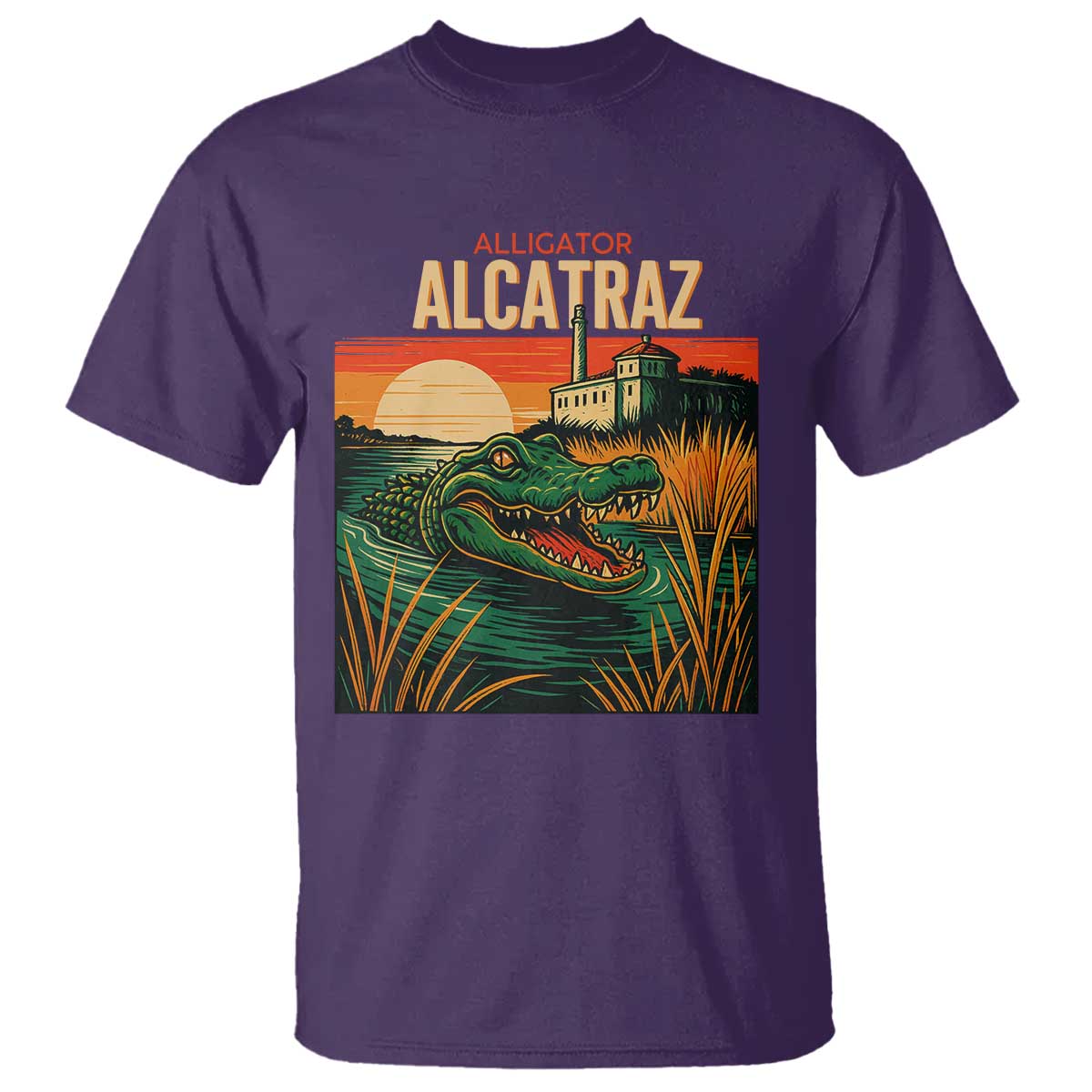 Alligator Alcatraz T Shirt Retro Florida Swamp Political Prison - Wonder Print Shop