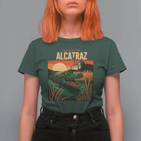 Alligator Alcatraz T Shirt For Women Retro Florida Swamp Political Prison - Wonder Print Shop