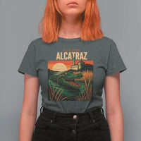 Alligator Alcatraz T Shirt For Women Retro Florida Swamp Political Prison - Wonder Print Shop