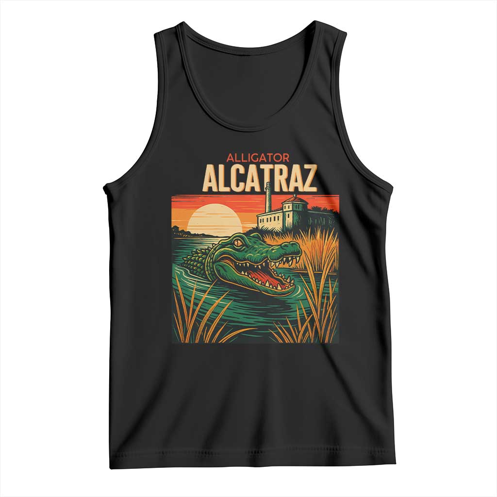 Alligator Alcatraz Tank Top Retro Florida Swamp Political Prison - Wonder Print Shop