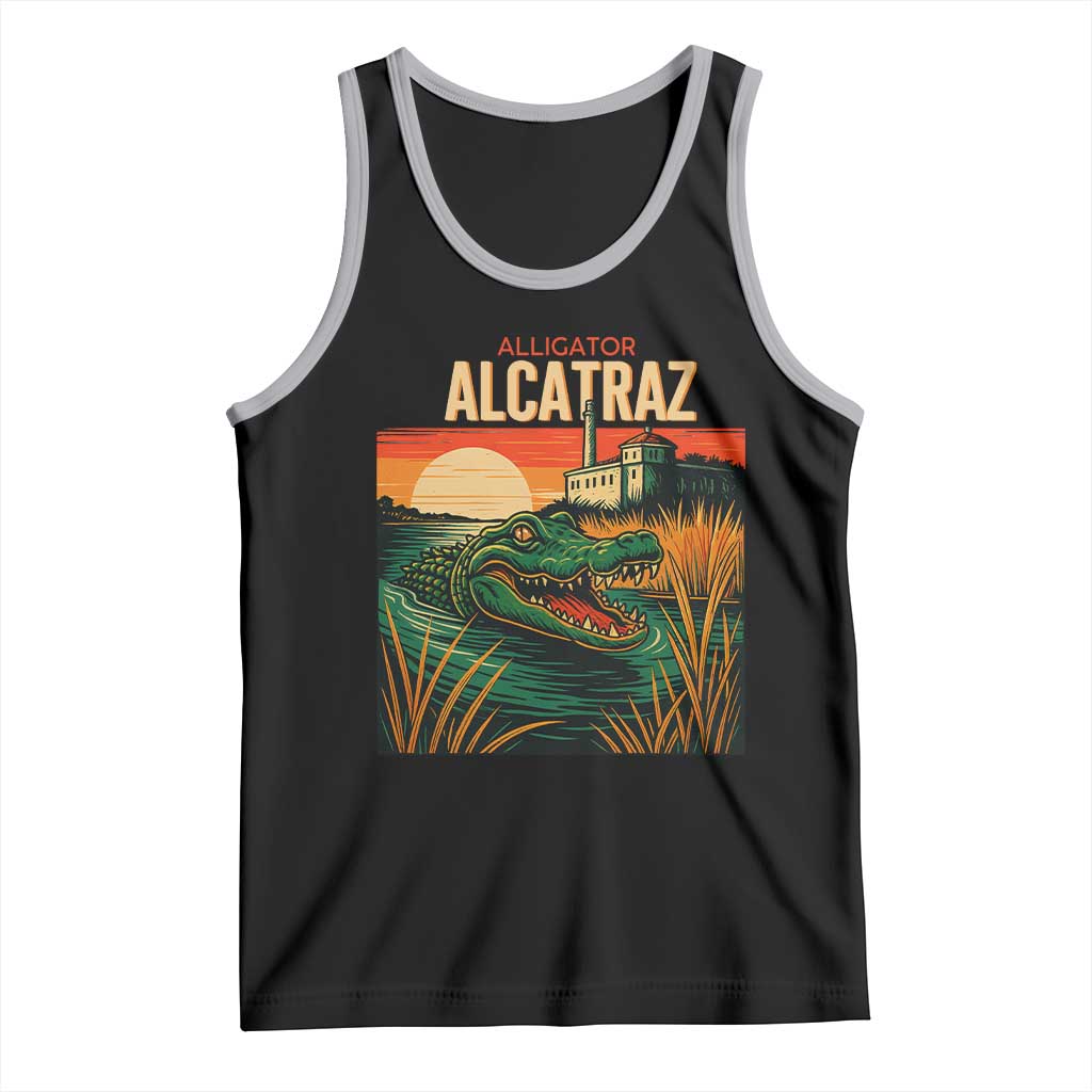 Alligator Alcatraz Tank Top Retro Florida Swamp Political Prison - Wonder Print Shop