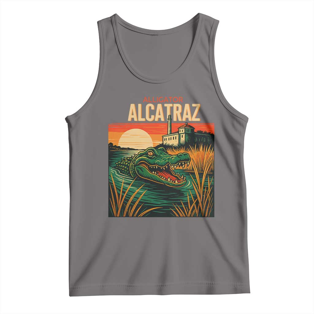 Alligator Alcatraz Tank Top Retro Florida Swamp Political Prison - Wonder Print Shop