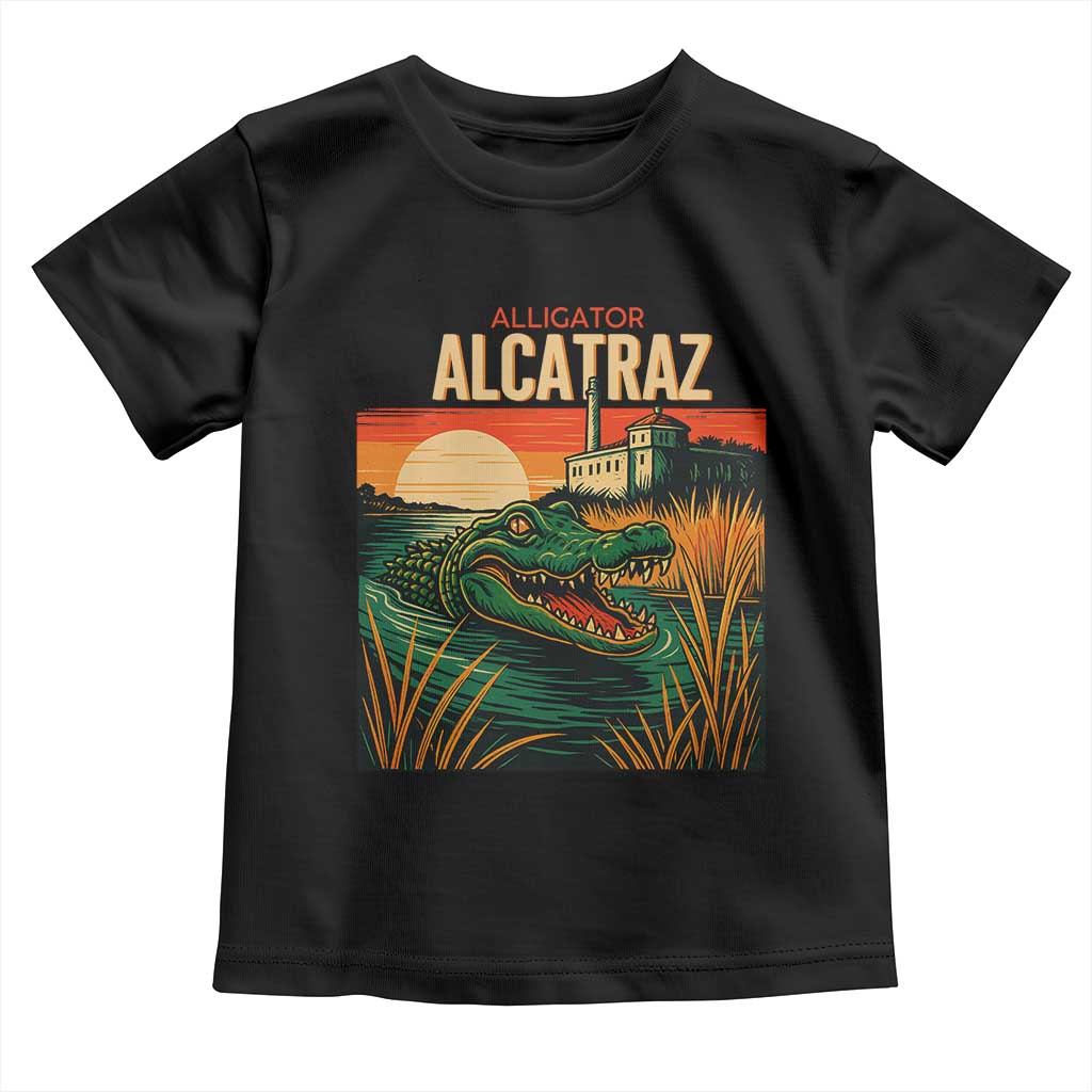 Alligator Alcatraz Toddler T Shirt Retro Florida Swamp Political Prison - Wonder Print Shop