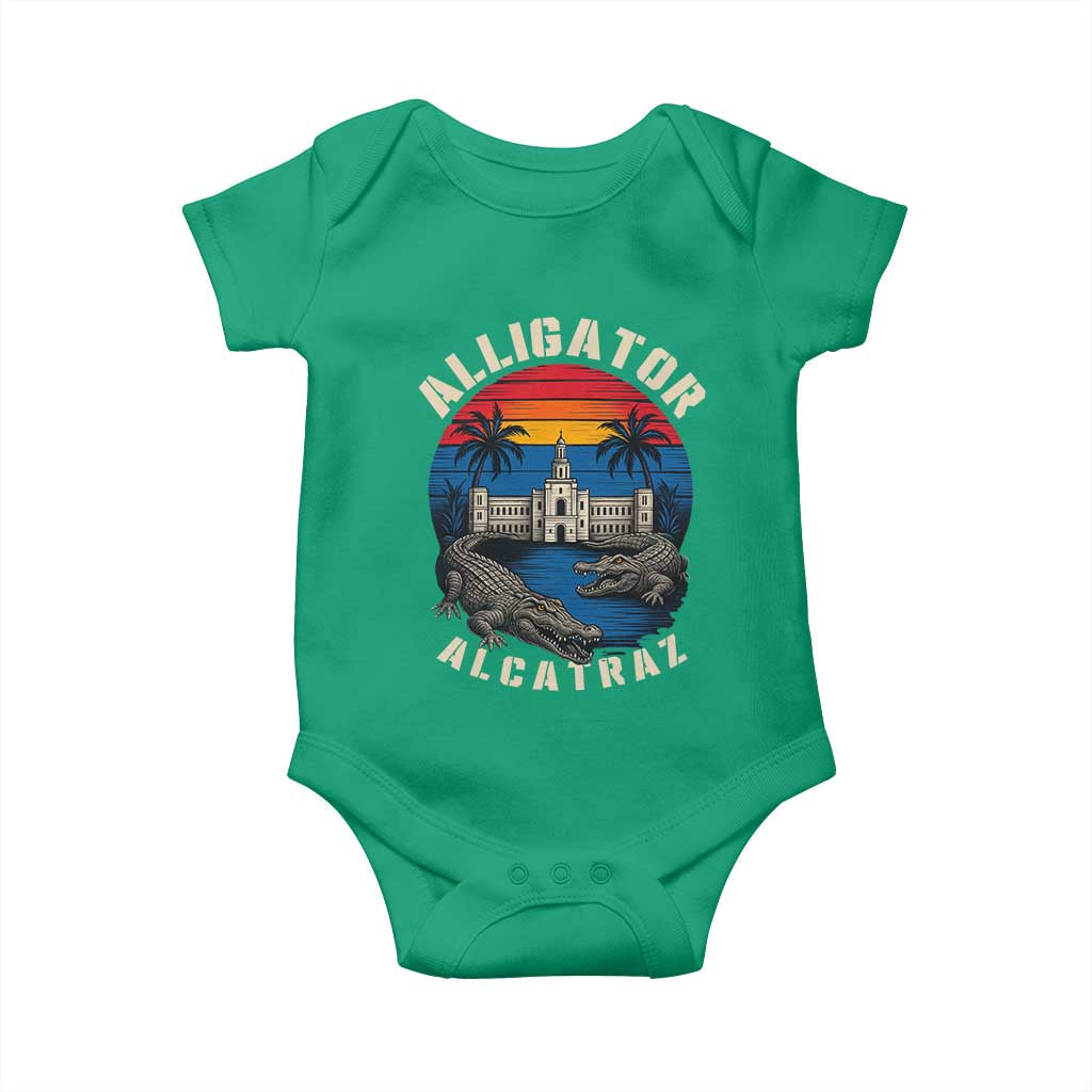 Alligator Alcatraz Political Baby Onesie Florida Prison State Retro Sunset - Wonder Print Shop