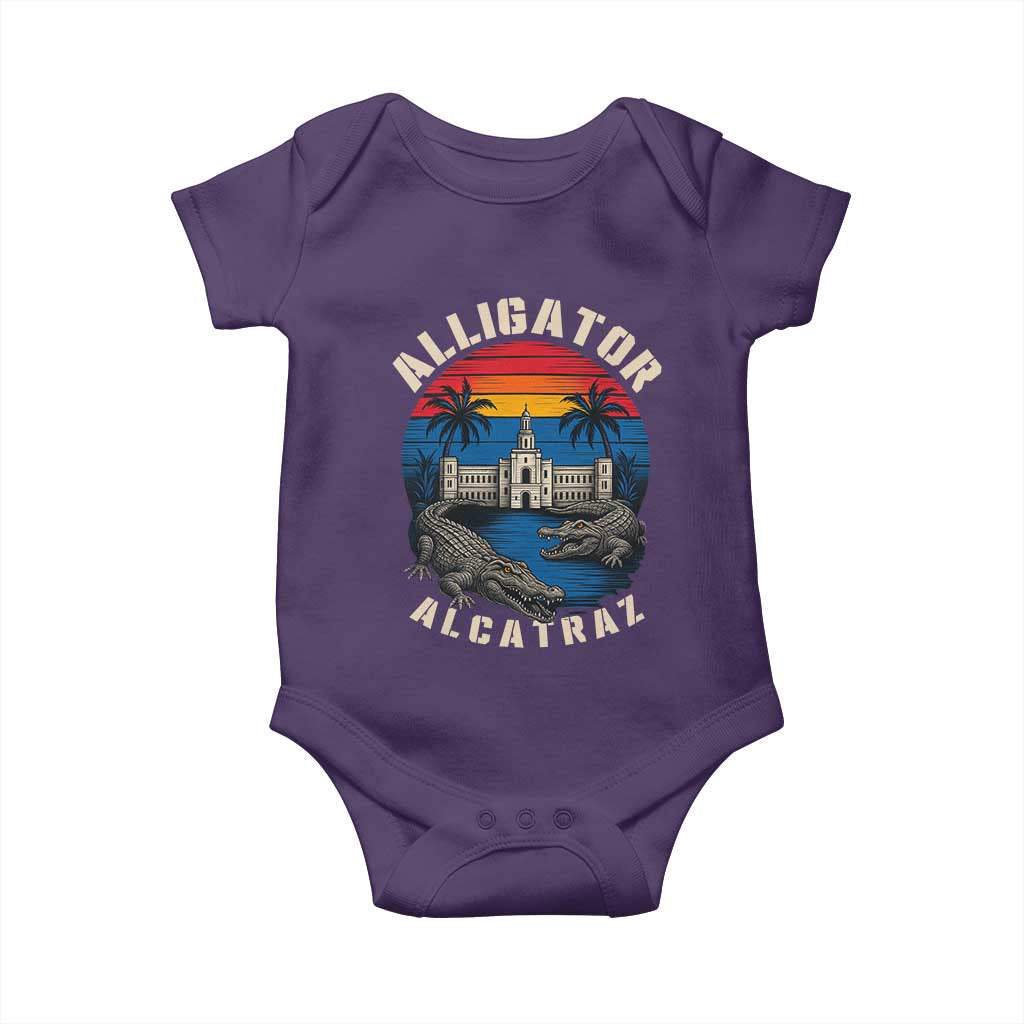 Alligator Alcatraz Political Baby Onesie Florida Prison State Retro Sunset - Wonder Print Shop