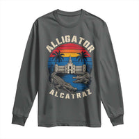 Alligator Alcatraz Political Long Sleeve Shirt Florida Prison State Retro Sunset - Wonder Print Shop