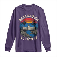 Alligator Alcatraz Political Long Sleeve Shirt Florida Prison State Retro Sunset - Wonder Print Shop