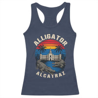 Alligator Alcatraz Political Racerback Tank Top Florida Prison State Retro Sunset - Wonder Print Shop