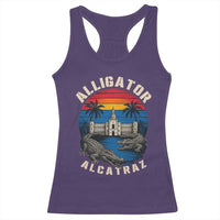 Alligator Alcatraz Political Racerback Tank Top Florida Prison State Retro Sunset - Wonder Print Shop