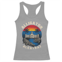 Alligator Alcatraz Political Racerback Tank Top Florida Prison State Retro Sunset - Wonder Print Shop