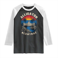 Alligator Alcatraz Political Raglan Shirt Florida Prison State Retro Sunset - Wonder Print Shop