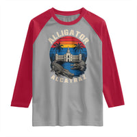 Alligator Alcatraz Political Raglan Shirt Florida Prison State Retro Sunset - Wonder Print Shop